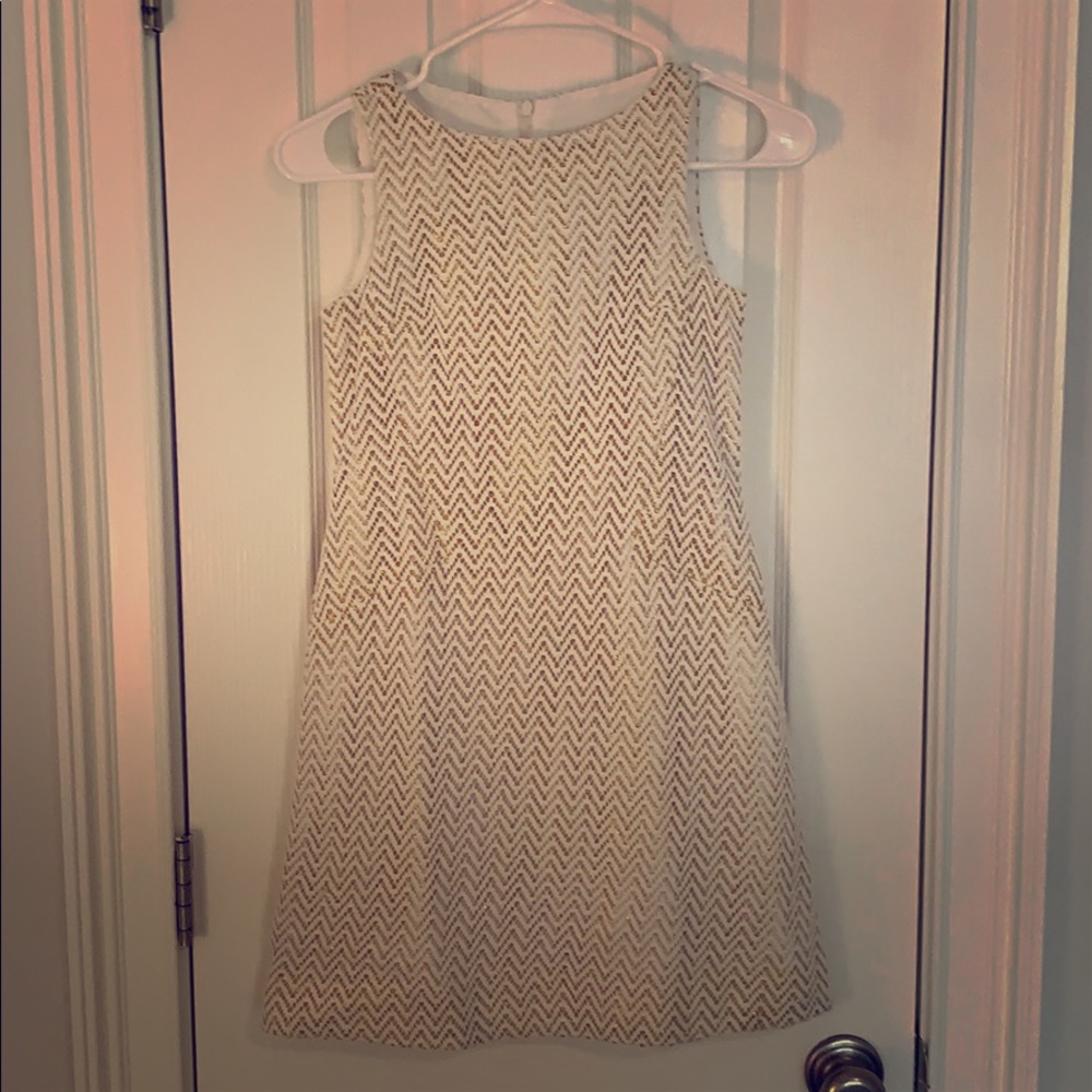 Girl’s Miss b formal dress. Cream with gold thread
